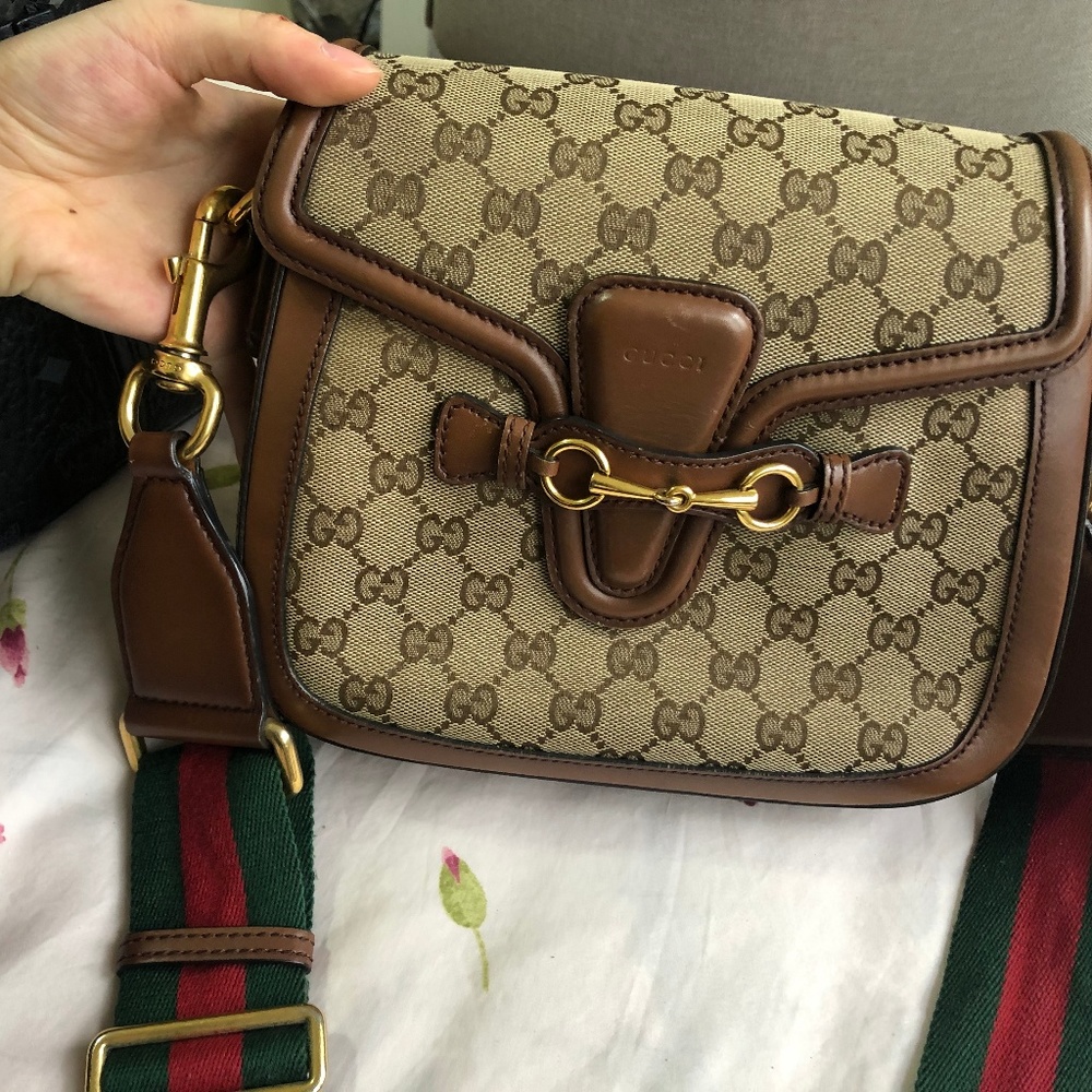 Gucci Lady Web  Leather Cross Body Bag